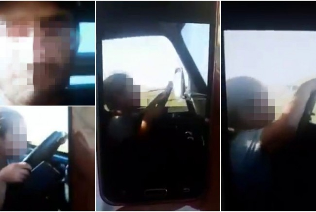 O fetiță de șase ani, filmată conducând o camionetă pe câmp. Tatăl transmitea totul live pe Facebook - VIDEO