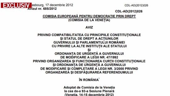 Document-bombă în premieră națională. Ce spunea Comisia de la Veneția în 2012 cu privire la deciziile Curții Constituționale 
