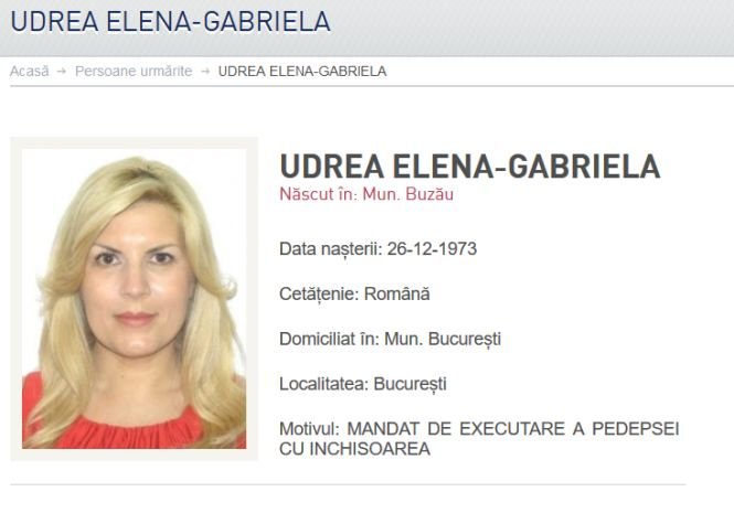 Elena Udrea, urmărită OFICIAL de Poliția Română