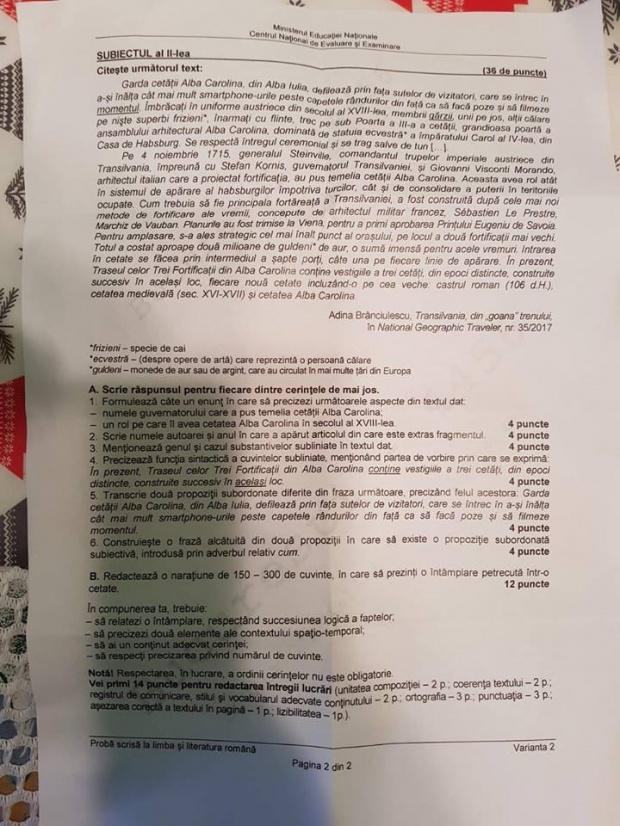 BAREM română Evaluare Națională. Subiecte și rezolvări la limba română 532541