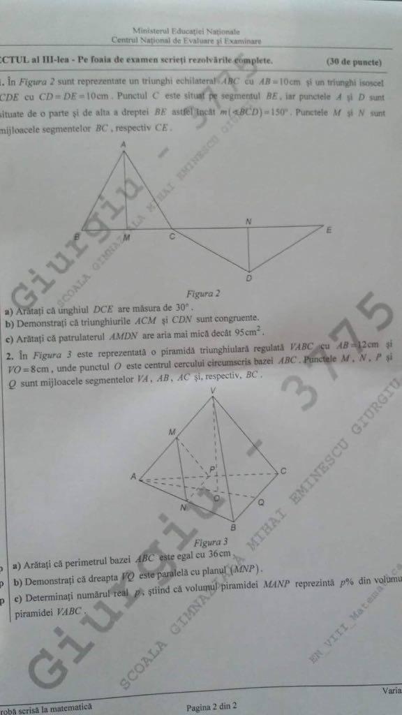 EVALUARE NAȚIONALĂ MATEMATICĂ. Avem subiectele la matematică 532895