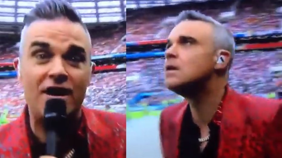 Robbie Williams, gest controversat la ceremonia de deschidere a Cupei Mondiale - VIDEO