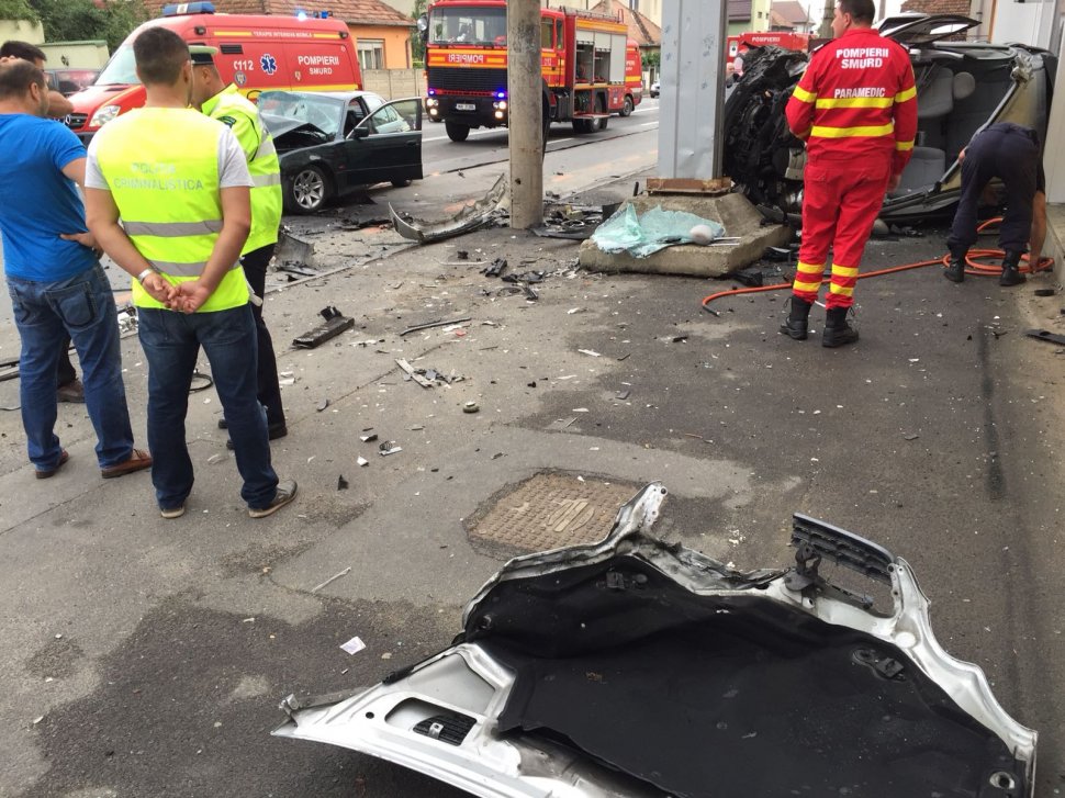 Accident cumplit în Sibiu. Patru persoane rănite. Șoferul băuse