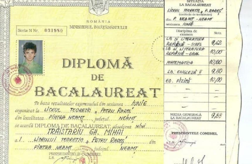 BAC 2018. Mihai Trăistariu și-a făcut publică diploma de BAC. N-o să-ți vină să crezi ce note a luat 535761