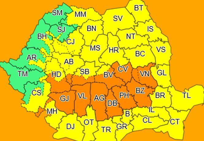 COD PORTOCALIU de ploi. Harta zonelor afectate 539262