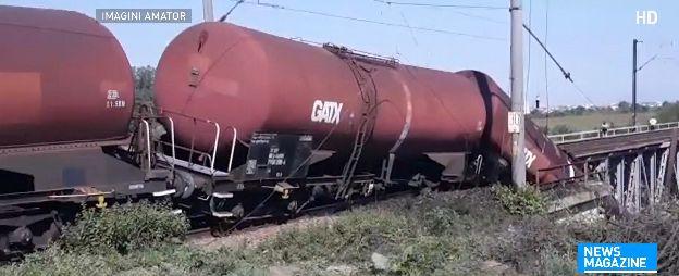 Un tren a deraiat în județul Dolj. Era încărcat cu biocombustibil