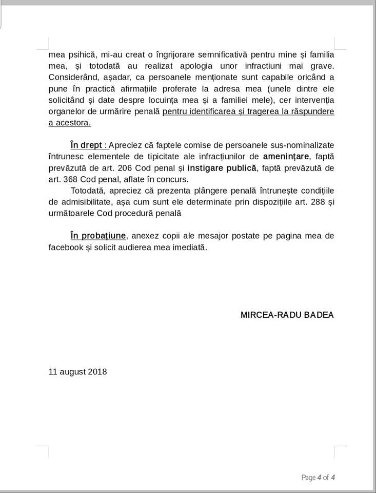 Mircea Badea a depus plângere penală pentru amenințare și instigare publica, după ce mai mulți indivizi i-au transmis că îl vor împușca și că se vor ocupa de soția și fiul său 544909