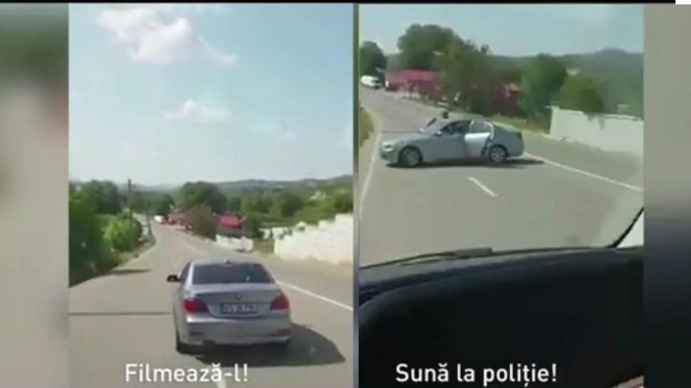 Momente de coşmar în trafic! Imagini cu şoferii care au şicanat o dubă în judeţul Vrancea - VIDEO