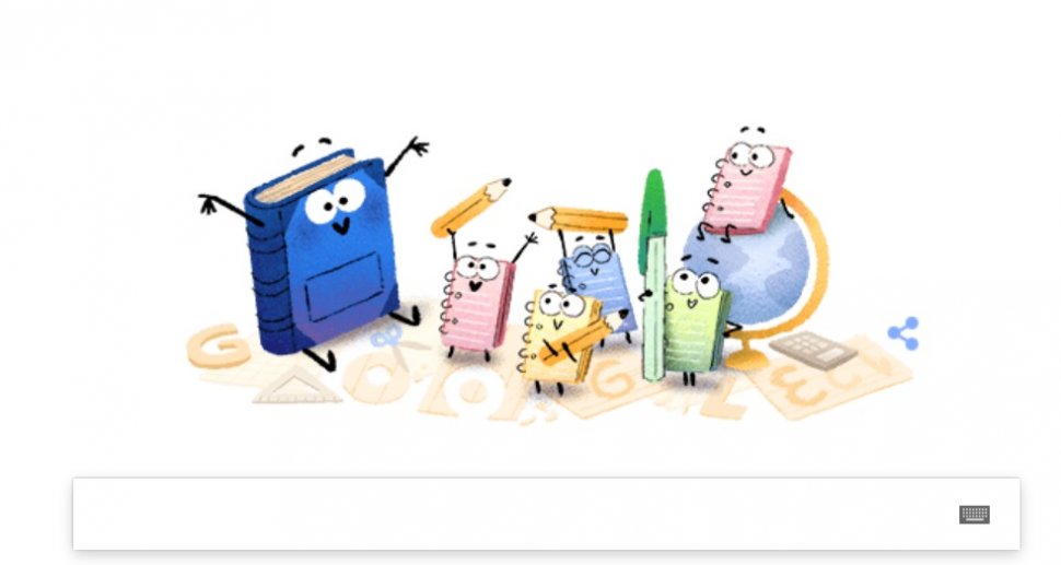PRIMA ZI DE ȘCOALĂ. Google celebrează PRIMA ZI DE ȘCOALĂ cu un Google Doodle special
