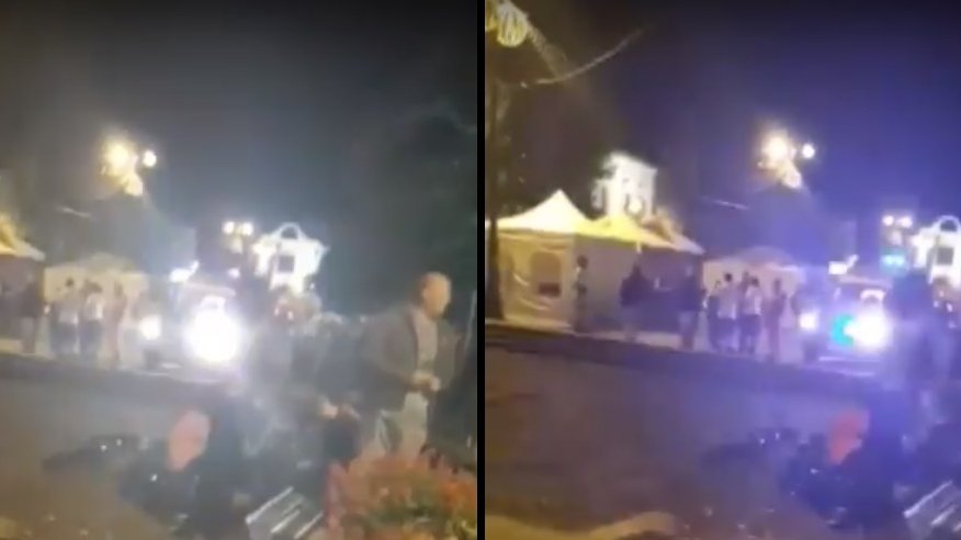 Momente de panică în Baia Mare! Un bărbat a intrat cu motocicleta în mulţime - VIDEO