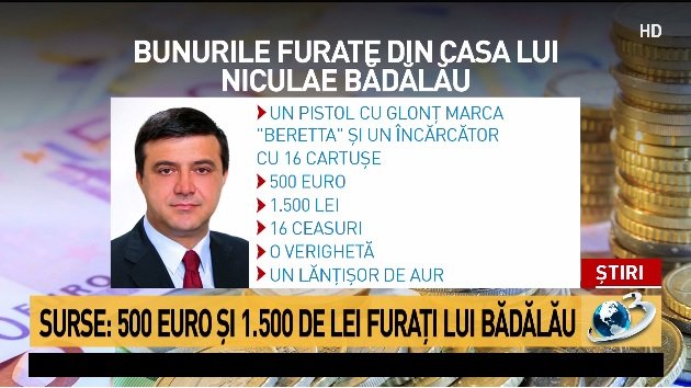 Lista bunurilor furate din casa senatorului Niculae Bădălău s-a mărit. Pe ce au mai pus mâna hoții