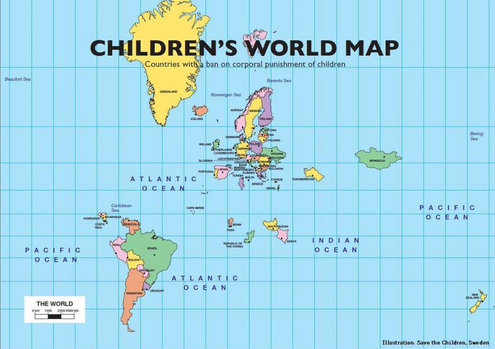 Harta țărilor care condamnă pedeapsa corporală aplicată copiilor - FOTO 560251