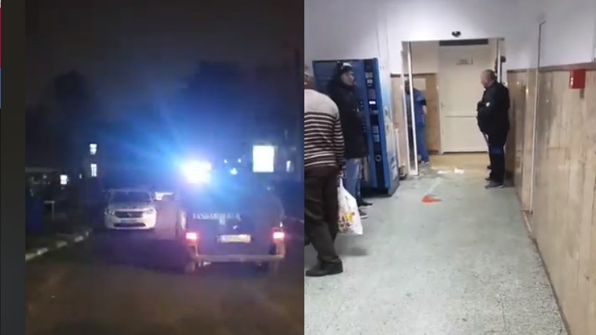 Scandal la un spital din Târgovişte! Un paznic a fost rănit, iar mai multe geamuri au fost sparte - VIDEO