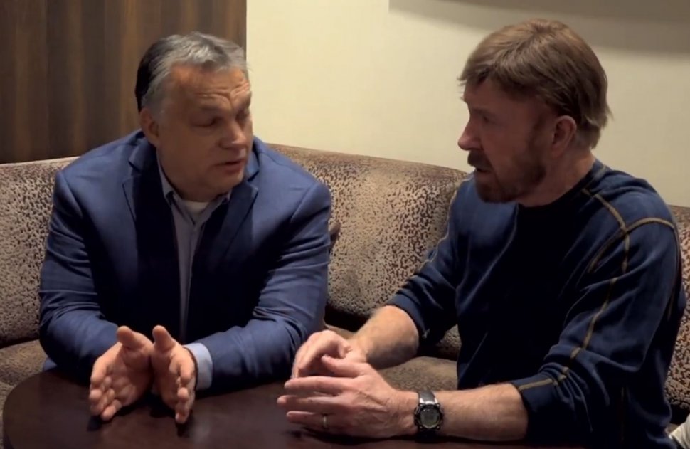 Premierul Orban Viktor, filmuleț de propagandă pe modelul Putin. Ce a făcut cu celebrul actor Chuck Norris la Budapesta VIDEO