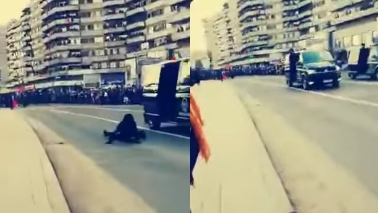 Momentul în care o angajată SRI a căzut din mașină în timpul paradei de la Alba Iulia - VIDEO
