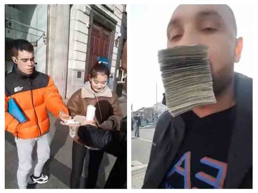 Culmea generozităţii în Irlanda! Un român a dat gratis 5.000 de euro pe stradă. VIDEO