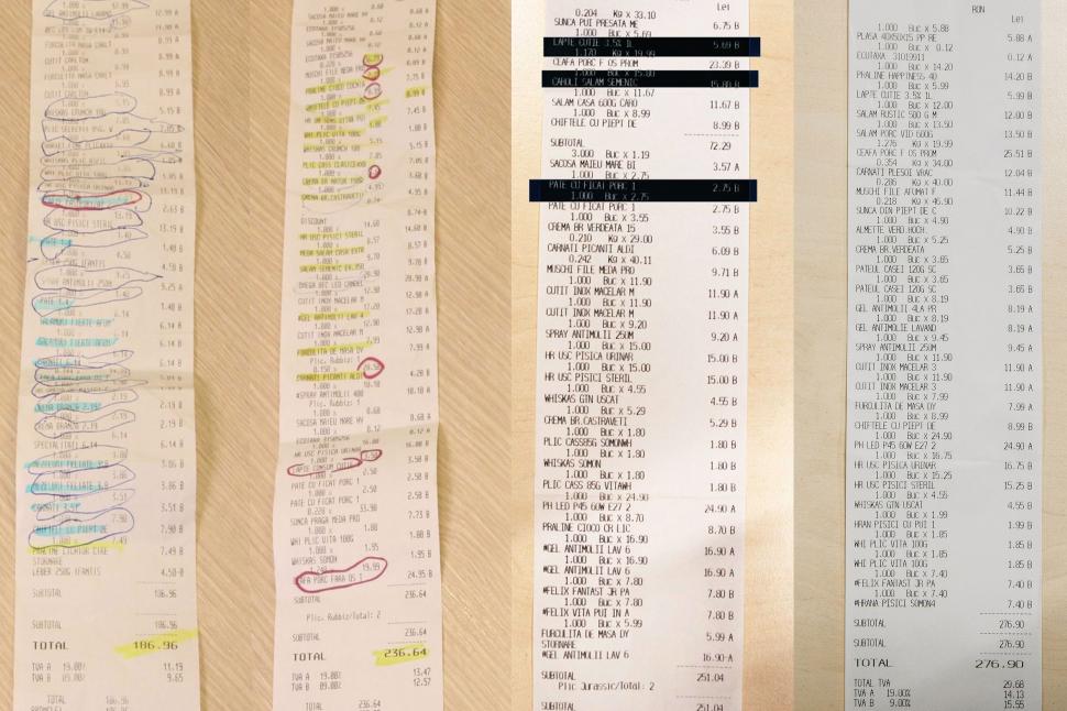 Alexandra s-a întors de la cumpărături făcute într-un hipermarket din București. Când s-a uitat pe bon, a crezut că nu vede bine 577304