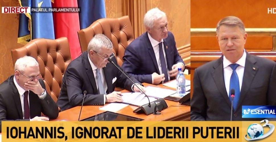Ce a făcut Liviu Dragnea în timpul discursului lui Klaus Iohannis 586259