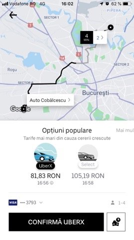 Cât a ajuns să coste o cursă cu Uber în ziua în care presa scrie că aplicaţia a fost interzisă