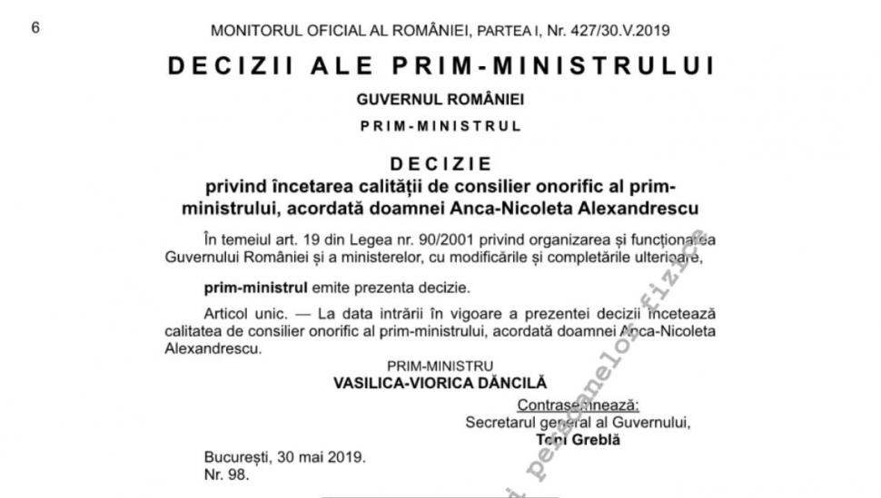 Viorica Dăncilă a luat decizia: Anca Alexandrescu a fost demisă 596572