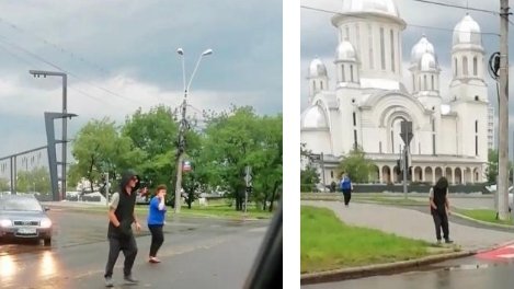 Conducea pe o stradă din Baia Mare când a zărit un tânăr cu un comportament de-a dreptul ciudat. A scos imediat telefonul și l-a înregistrat. „Nu-ți vine să crezi că ești în România!” (VIDEO)