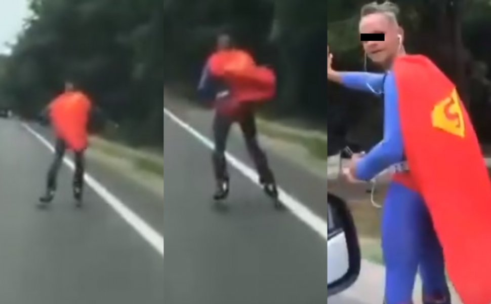 Superman, oprit în trafic de polițiștii din Iași. "Zbura" prea jos - VIDEO