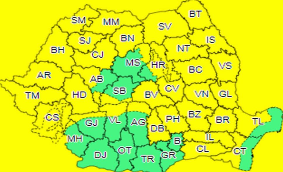 ALERTĂ METEO. Cod galben de instabilitate atmosferică. HARTA zonelor vizate 600397