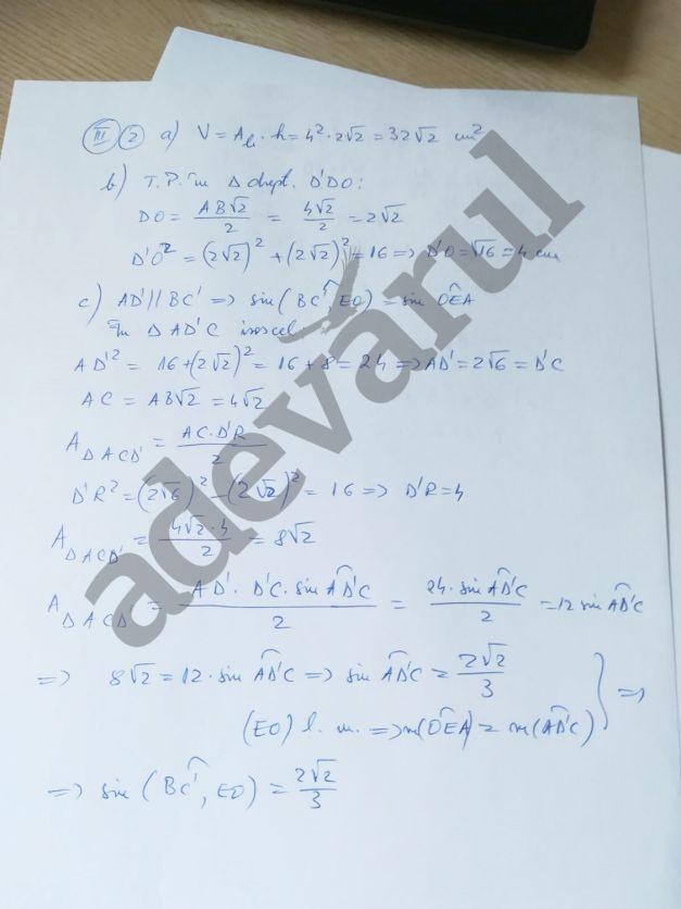 Rezolvare subiecte MATEMATICĂ la Evaluarea Naţională 2019. Așa trebuia să faci subiectul al III-lea 600471