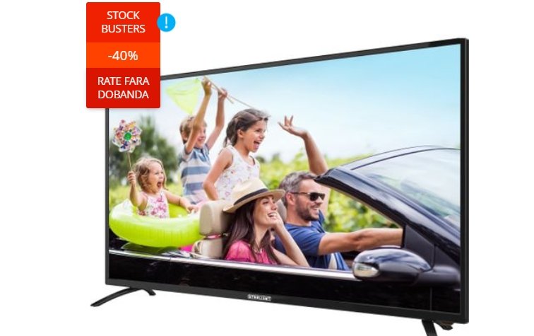 eMAG reduceri. 3 televizoare 4K Ultra HD si la 900 de lei in Stock Busters