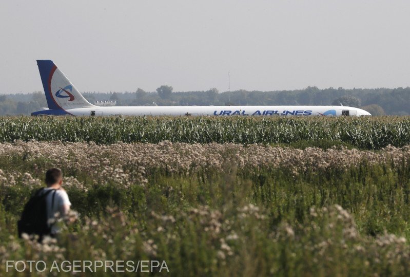 Un avion a aterizat de urgență într-un lan de porumb lângă Moscova. Zeci de pasageri au fost răniți, după ce motoarele au aspirat câțiva pescăruși - VIDEO