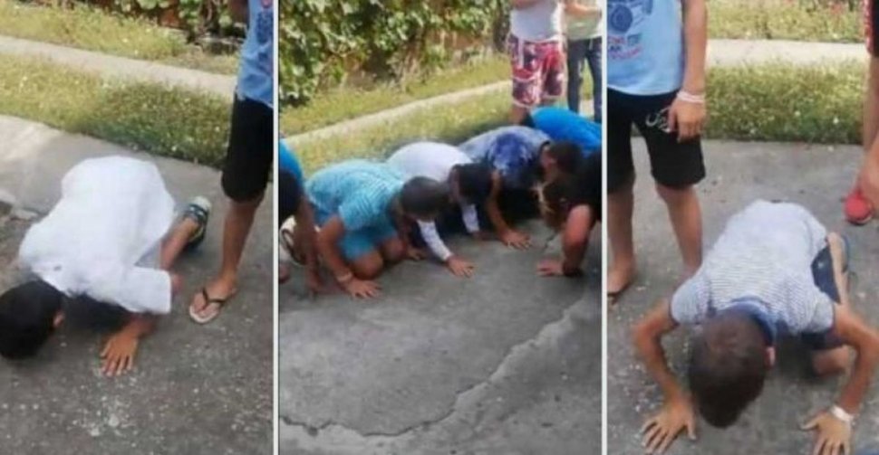 Imagini revoltătoare! Copii puși să facă mătănii pe asfalt, pentru că nu au atenți la slujbă: „Vă puneți pampers sau găsiți alte soluții” - VIDEO