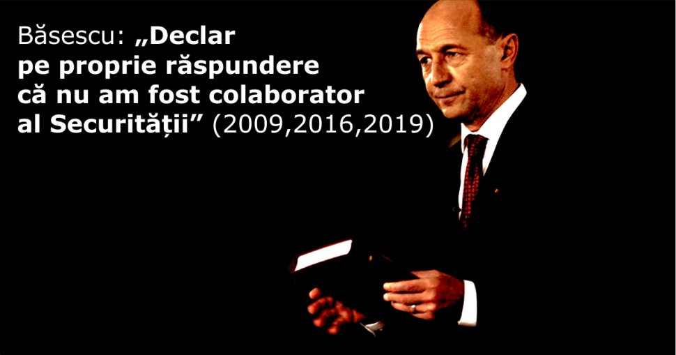 Băsescu a fost obligat să-și recunoască notele la Securitate