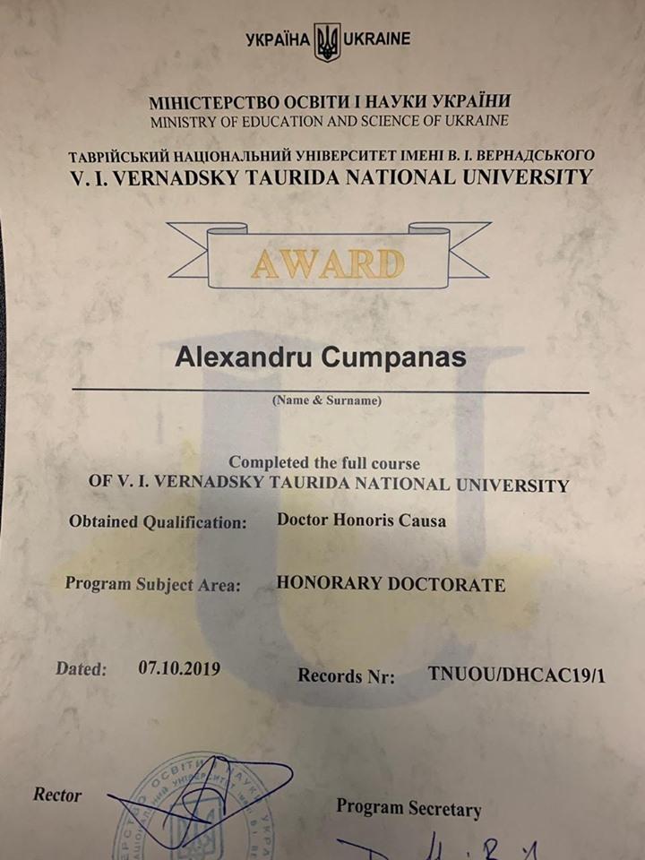 Alexandru Cumpănaşu fără diplomă de licență, dar cu titlu de doctor din Ucraina: Iohannis să mi se adreseze corespunzător! 619621