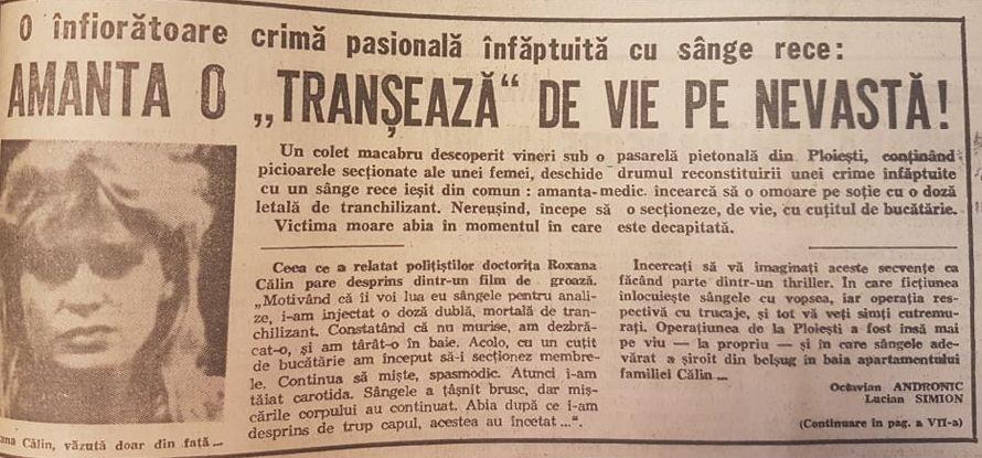 Doctorița Roxana a tranșat-o pe soția amantului său și i-a împrăștiat rămășițele în tot Ploieștiul. Crima care a cutremurat întreaga Românie!  622346