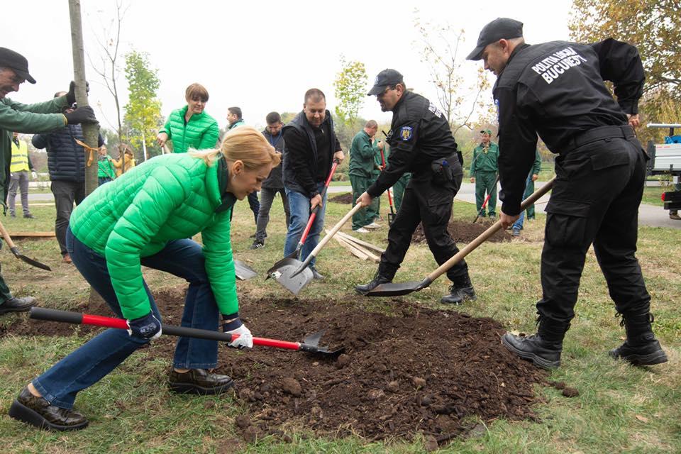 Gabriela Firea, prezentă la plantarea a 560 de copaci în București 622871