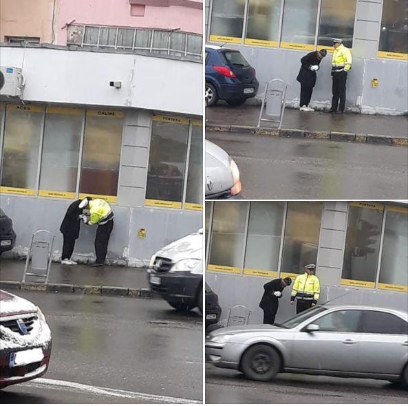 Un polițist din Bacău s-a apropiat de un om al străzii și a început să vorbească cu el. În câteva secunde, ceva uluitor s-a întâmplat. Cineva a surprins momentul (FOTO) 627760