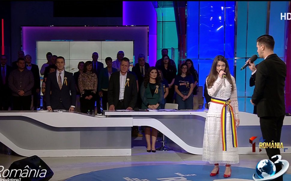 Moment emoționant în platoul Antenei 3. Laura Bretan, interpretare de excepție a imnului României în ZIUA MARII UNIRI