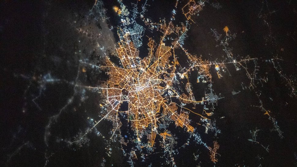 Cum arată Bucureștiul din spațiu. Imaginea a fost publicată de NASA
