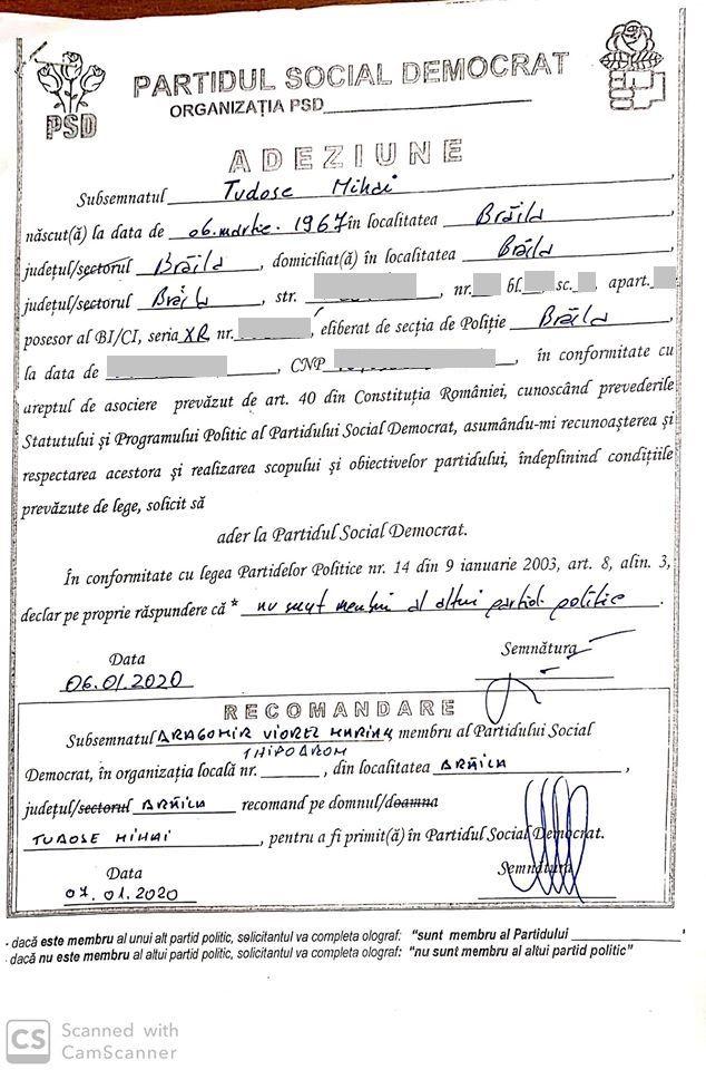 Mihai Tudose s-a reînscris în PSD 636847