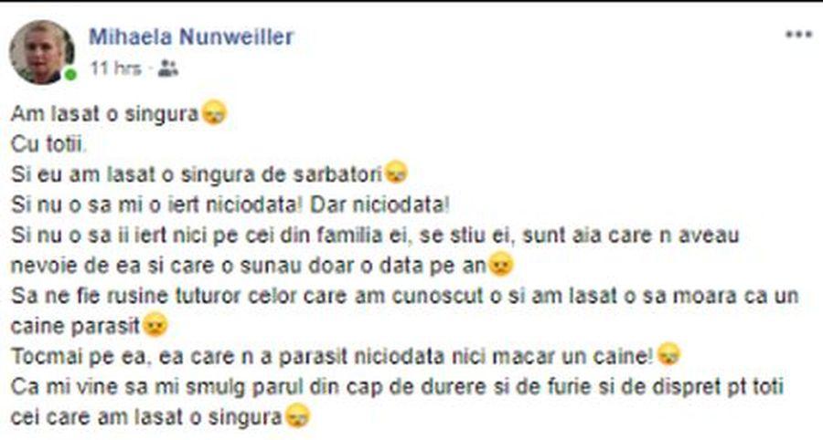 Fiica unui dinamovist, mesaj dur după moartea Cristinei Ţopescu: Cu toții am lăsat-o singură. Nu-i iert nici pe cei din familia ei! 638012