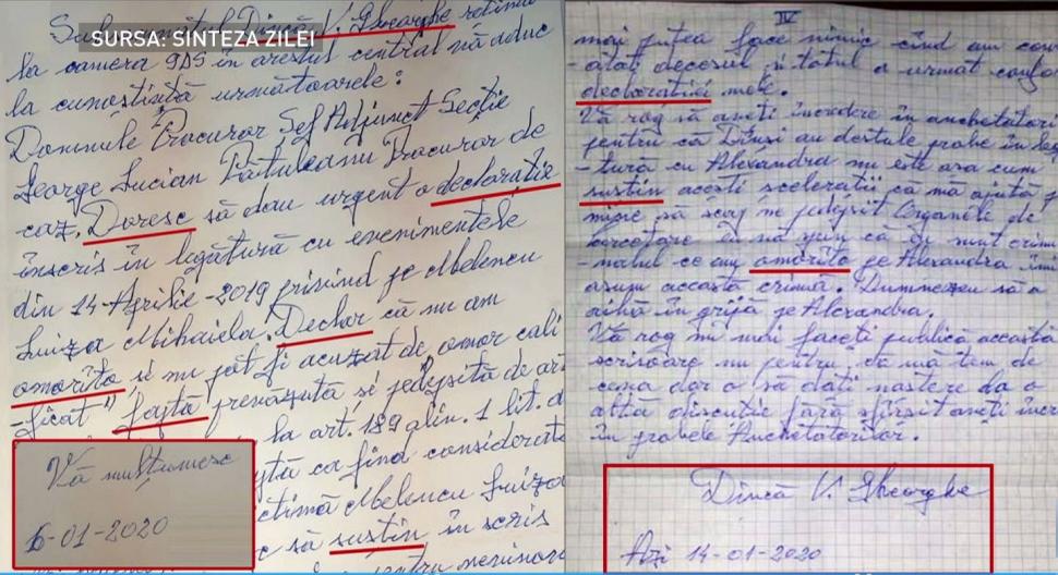 Controverse uriaşe după apariţia scrisorii lui Dincă către părinții Alexandrei