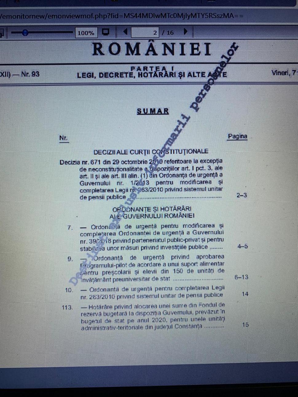 Alte două ordonanțe de urgență, din cele 25 adoptate de Guvernul Orban, au apărut în Monitorul Oficial 643154