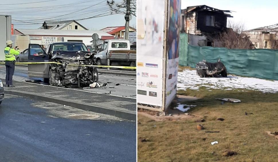 BMW rupt în două pe DN 1, accident înfiorător în zona Corbeanca 643783