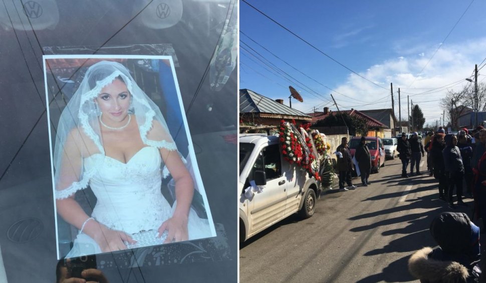 Irina, tânăra mămică din Chitila ucisă de soţ, a fost condusă pe ultimul drum