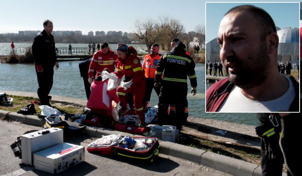 Un taximetrist din Constanţa a salvat un copil şi un bătrân din maşina scufundată în lacul Tăbăcărie