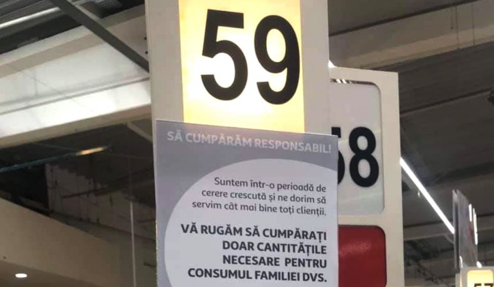 Mesajul unui hipermarket din România pentru clienții care au golit rafturile cu alimente, speriați de coronavirus