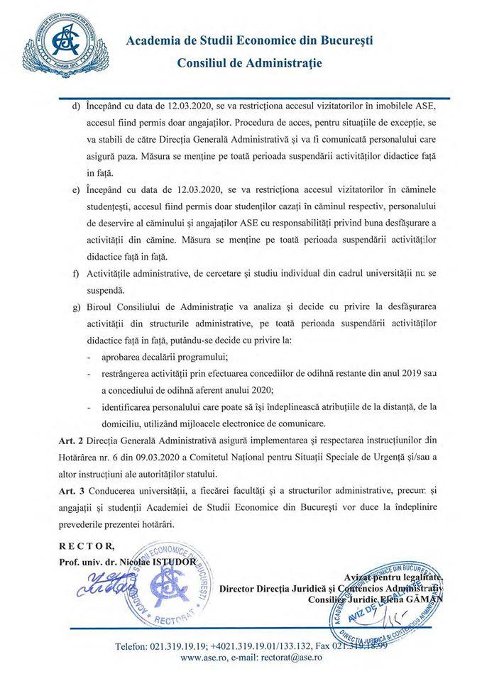 ASE și Politehnica București au anunțat suspendarea cursurilor 649687