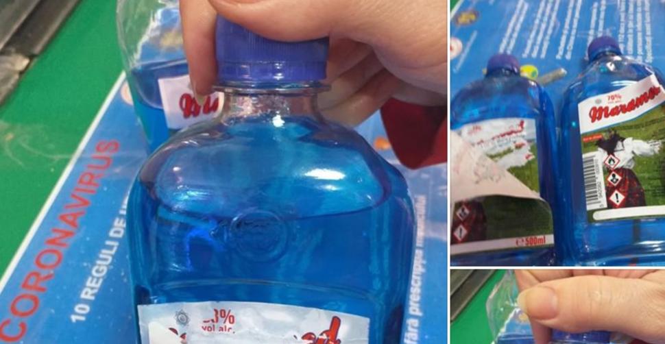 Lichid de parbriz vândut drept spirt, într-un magazin din România 