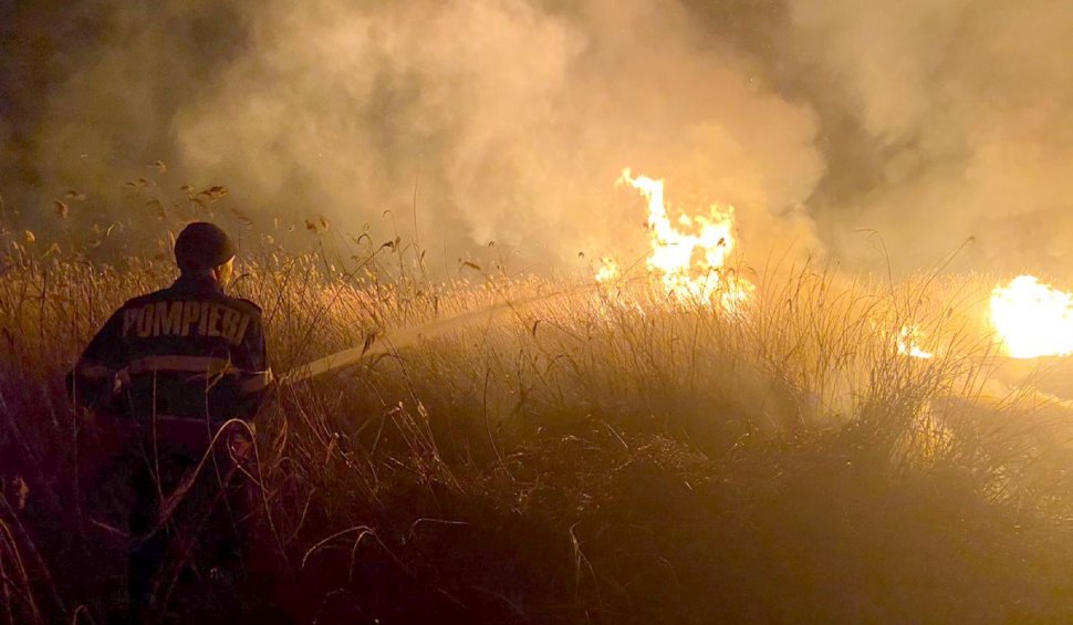 Incendiu pe 300 de hectare în Rezervația Delta Dunării, în zona Grindul Lupilor