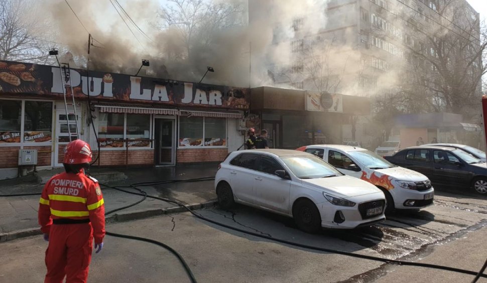 Incendiu puternic la restaurantul 'Pui la Jar' din Galați
